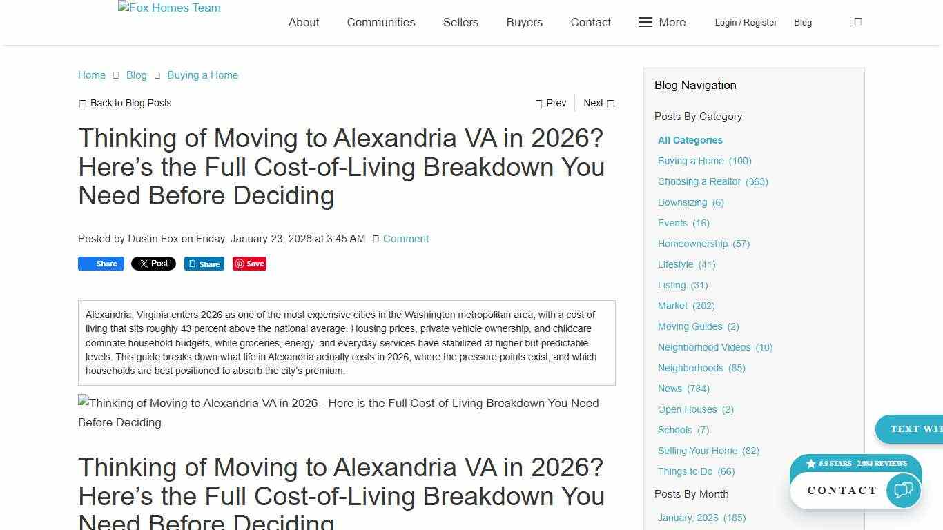 Thinking of Moving to Alexandria VA in 2026? Here’s the Full Cost-of-Living Breakdown You Need Before Deciding