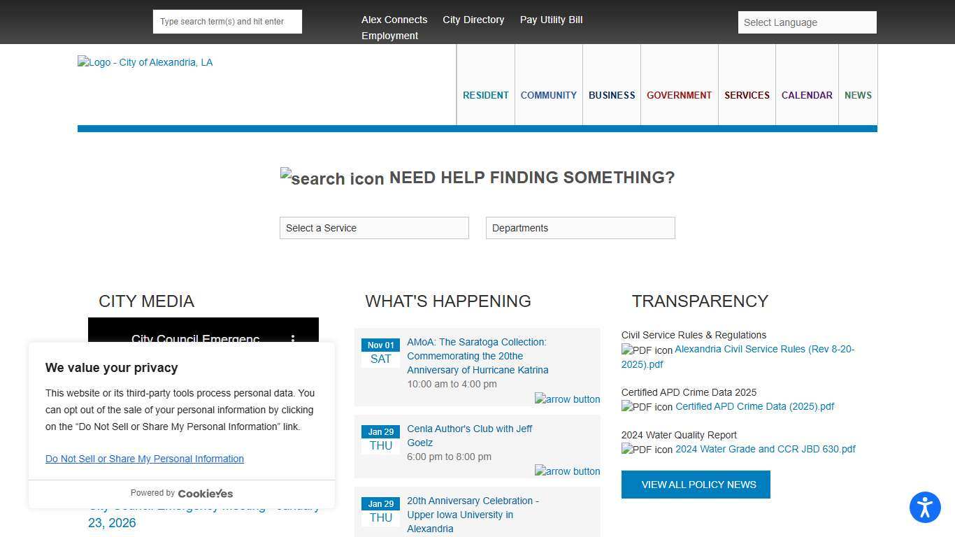 City of Alexandria, Louisiana Home