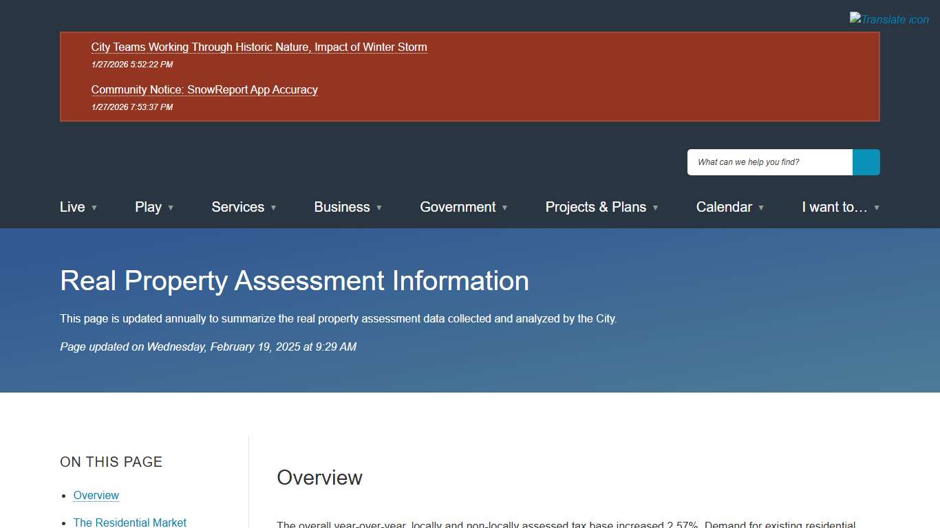 [Current] Real Property Assessment Information City of Alexandria, VA