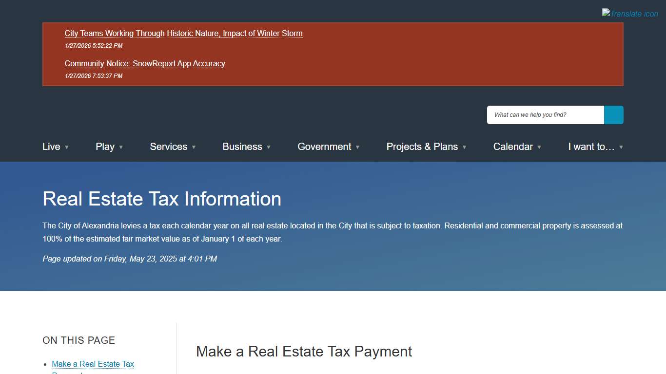 [Current] Real Estate Tax Information City of Alexandria, VA