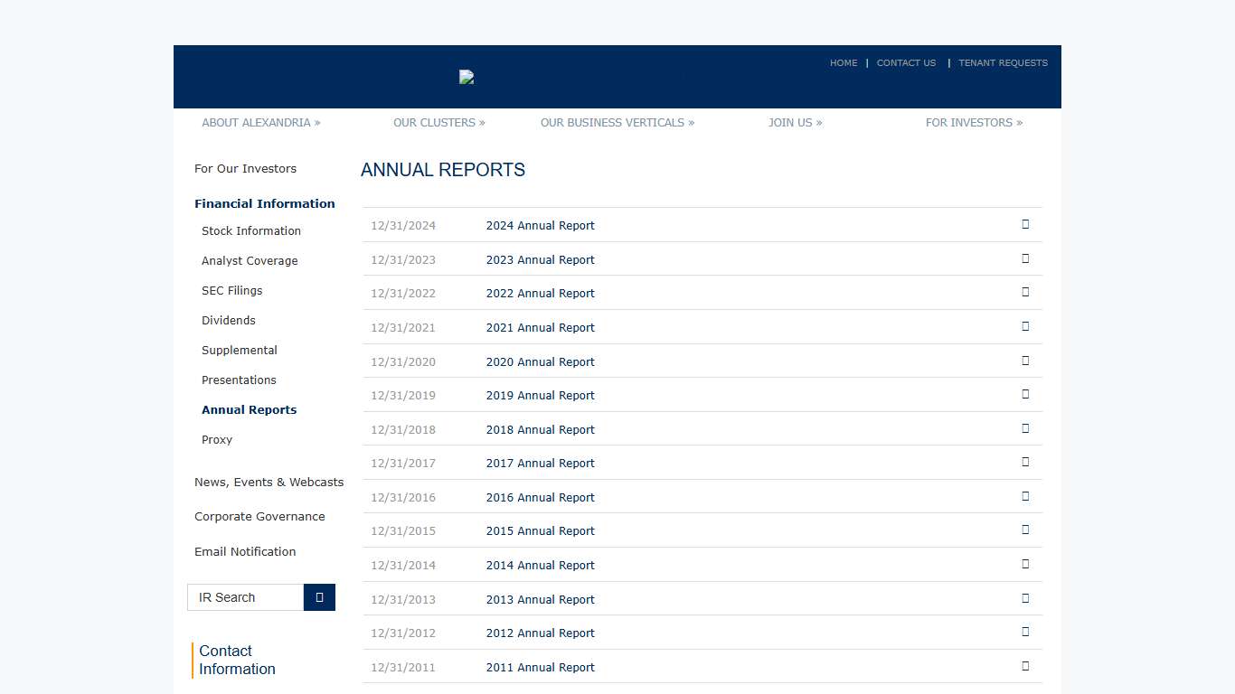 Alexandria Real Estate Equities, Inc. - Annual Reports